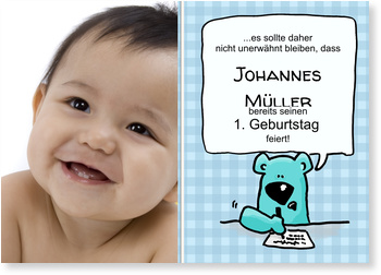 1 Geburtstag Kleiner Schreibbar Einladungskarten Kindergeburtstag