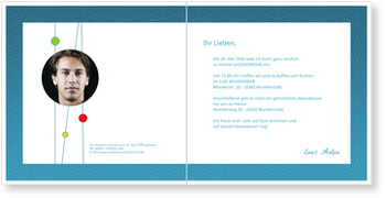 Kreise In Blau Einladungskarten Jugendweihe