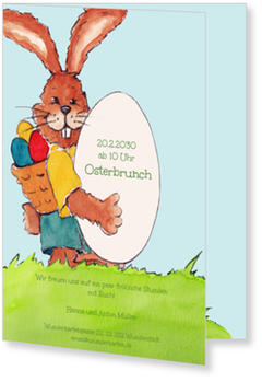 Hase Mit Ei Einladungen Ostern