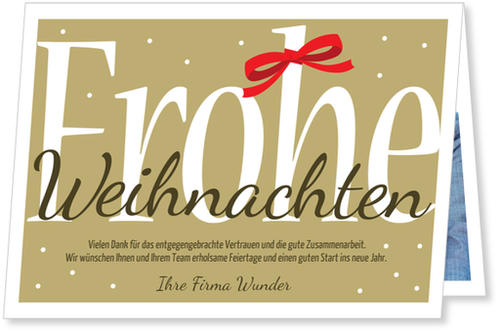 Schleifchen In Gold Weihnachtskarten Geschaftlich