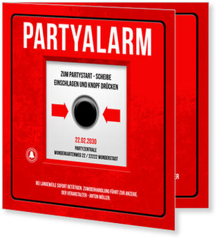 Partyalarm Einladungskarten Geburtstag