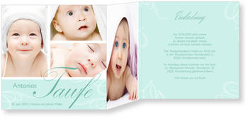 Zarte Verzierung Einladungskarten Taufe