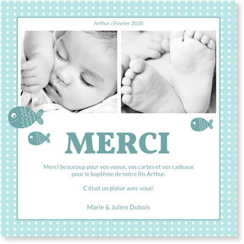 Carte Remerciement Bapteme Bonnyprints Fr