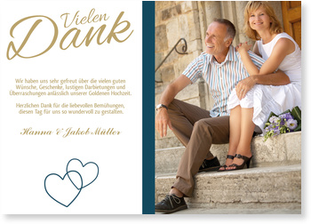 Liebende Herzen Dankeskarten Goldene Hochzeit