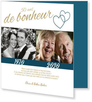 Cœurs Qui S Aiment Invitation Anniversaire Mariage 50 Ans Bonnyprints Fr