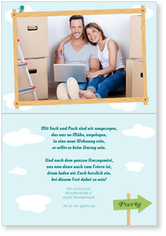 Wegweiser Einladungskarten Einweihung