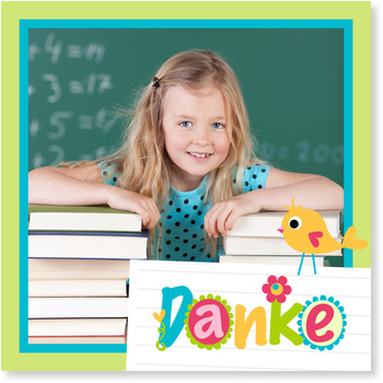 Bunte Schule Danksagungskarten Einschulung