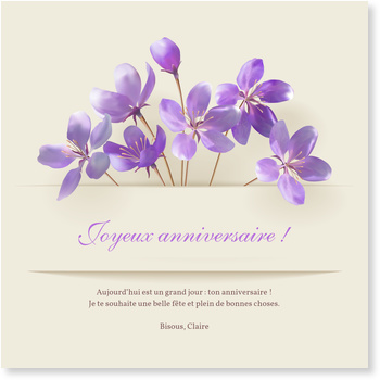 Fleurettes Cartes De Vœux Pour Anniversaire Bonnyprints Fr