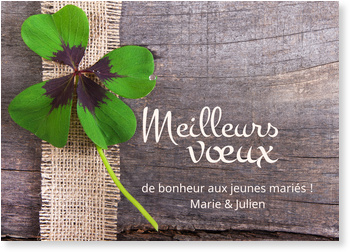 Trefle Carte De Felicitations De Mariage Personnalisable Bonnyprints Fr