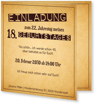 Einladungskarten 40 Geburtstag Lieferzeit 1 2 Werktage