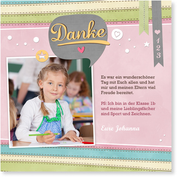 Bunte Einschulung Dankeskarten Einschulung