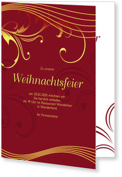 Elegante Elemente Rot Einladung Weihnachtsfeier