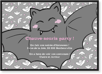 Chauve Souris Party Invitations Pour Halloween Personnalisees Bonnyprints Fr