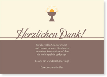 Heiliger Kelch Danksagungskarten Kommunion