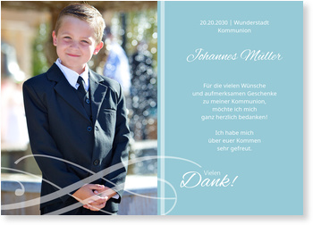 Schleife Dankeskarten Kommunion