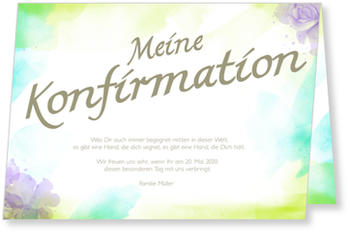 Aquarell Ornamente Einladungskarten Konfirmation