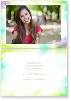 Aquarell Ornamente Einladungskarten Konfirmation