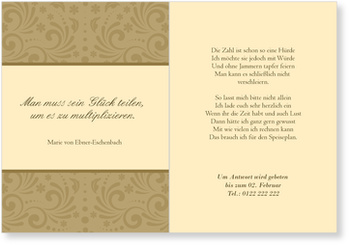 Elegante Zierde Einladungskarten 80 Geburtstag