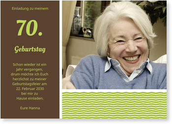 Stilvolle Einladung Einladungskarten 70 Geburtstag