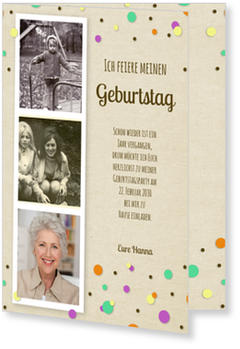 Konfetti Einladungskarten 70 Geburtstag