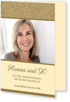 Elegante Zierde Einladungskarten 90 Geburtstag