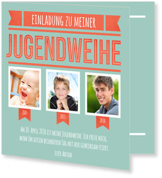 Retroschrift Einladungskarten Jugendweihe
