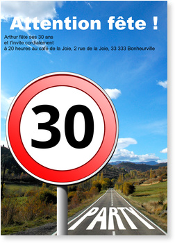 Panneau De Signalisation Invitations Anniversaire 30 Ans A Personnaliser Bonnyprints Fr