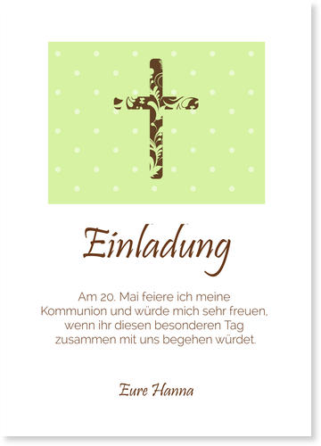 Symbole Mit Ornamenten Einladungskarten Kommunion