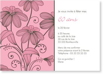 Bouquet De Fleurs Invitations Anniversaire 60 Ans Personnalisees Bonnyprints Fr