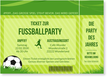 Fussballticket Einladungskarten Fussball