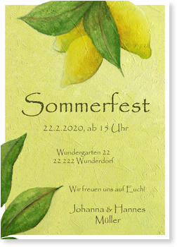 Zitronen Einladung Sommerfest