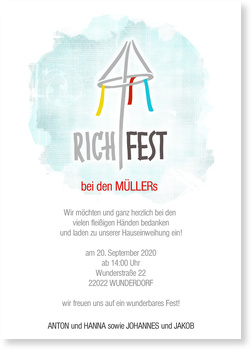 Richtfest Einladungskarten Einweihung