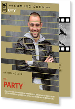 Filmplakat In Beige Einladungskarten Geburtstag