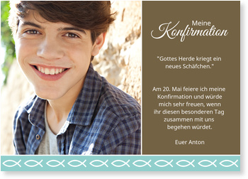 Ichthys Bordure Einladungskarten Konfirmation