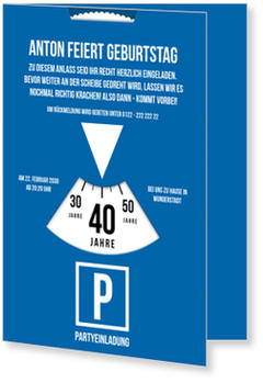 Parkscheibe Einladungskarten Geburtstag