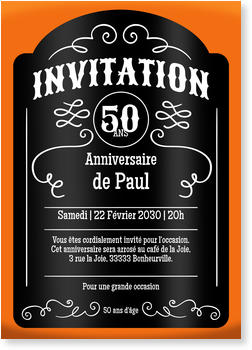invitation anniversaire 50 ans homme Carte Invitation Anniversaire 50 Ans Bonnyprints Fr invitation anniversaire 50 ans homme