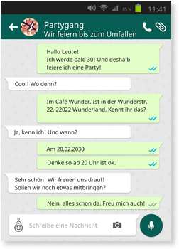 Chatnachricht Einladungskarten 30 Geburtstag