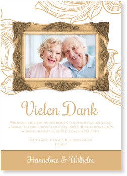 Rahmen Dankeskarten goldene Hochzeit