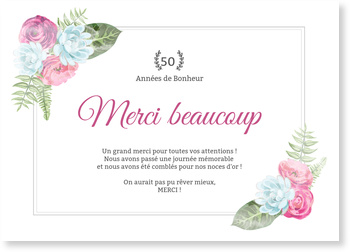 Fleurs Simple Remerciements 50 Ans De Mariage Bonnyprints Fr