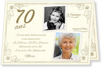 Vintage Invitation Anniversaire 70 Ans A Personnaliser