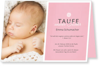 Blute Einladungskarten Taufe