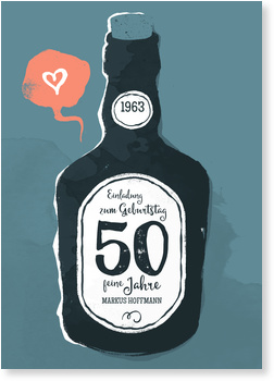 Old whiskey Einladungskarten 50. Geburtstag