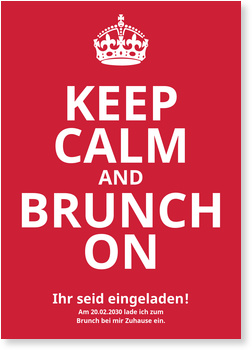 Keep Calm Einladung Brunch