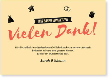 Retrocolors Dankeskarten Hochzeit