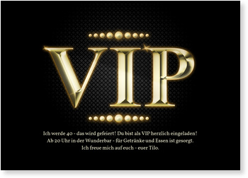 Goldener Vip Einladungskarten Geburtstag