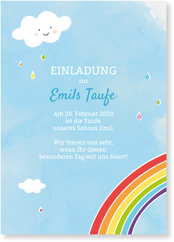 Kleiner Regenbogen Einladungskarten Taufe