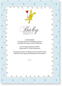 Haschenballon Einladungskarten Babyparty