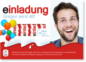 Geburtstag Schokolade Einladungskarten 40 Geburtstag