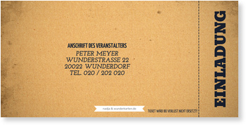 Vintage Ticket 70 Einladungskarten 70 Geburtstag