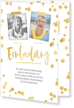 Goldenes Konfetti 50 Einladungskarten 50 Geburtstag